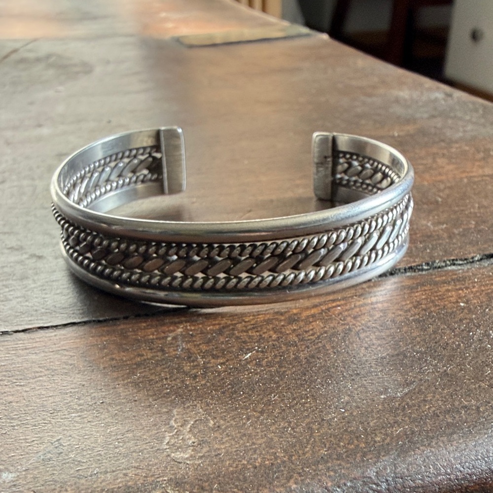 Vintage Navajo Sterling Silver Braided Women's Bracelet